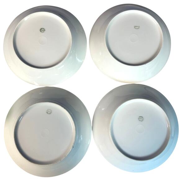 Antique Vignaud Limoges "The Nantes" 7.5" Coupe Soup Bowls-Rare Elegant-Set of 4 - Picture 10 of 10